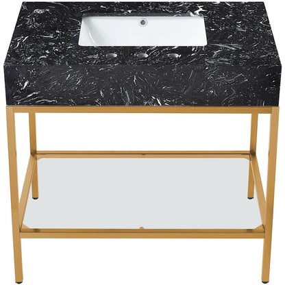 Marmo Black Engineered Marble Bathroom Vanity