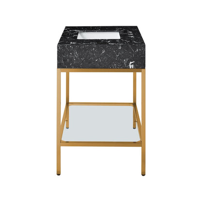 Marmo Black Engineered Marble Bathroom Vanity