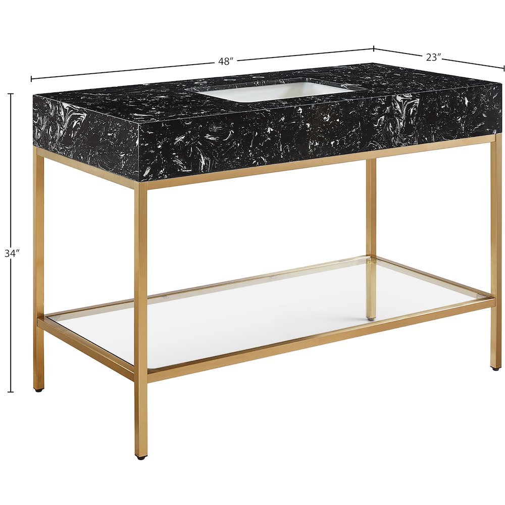 Marmo Black Engineered Marble Bathroom Vanity