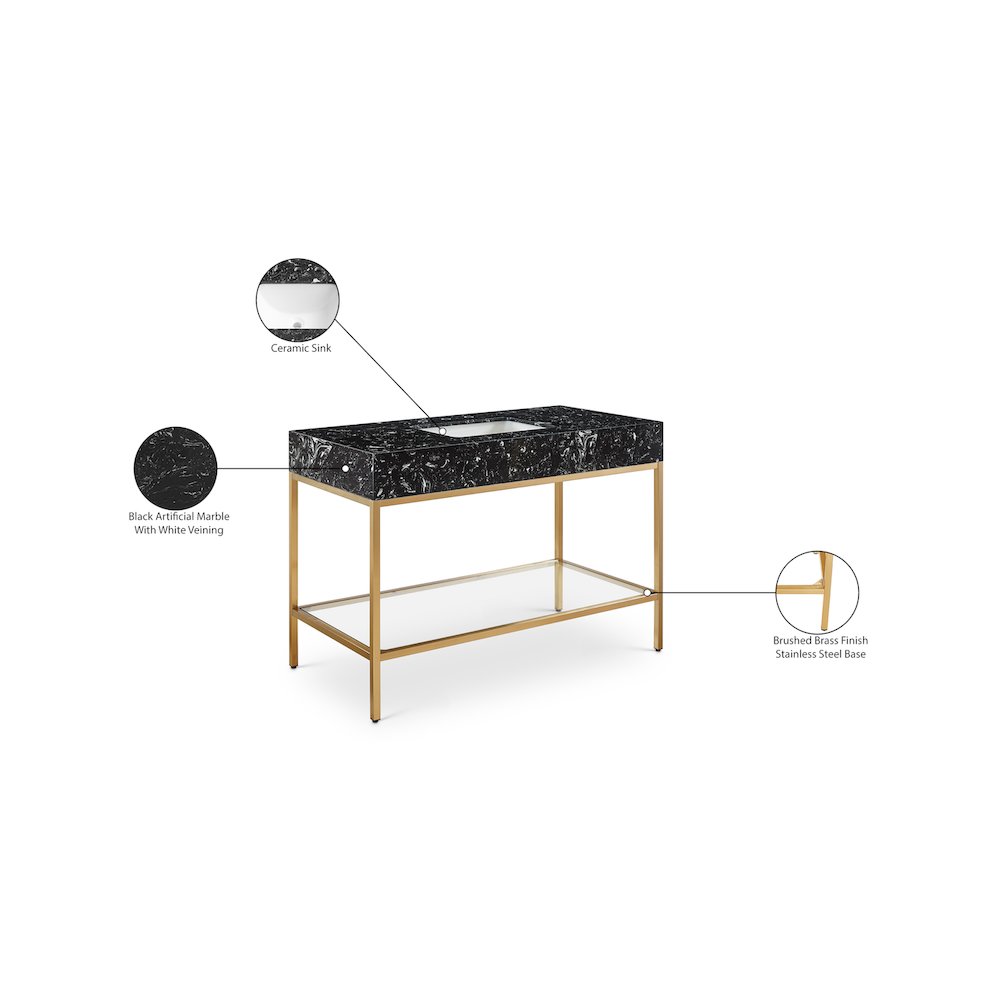 Marmo Black Engineered Marble Bathroom Vanity