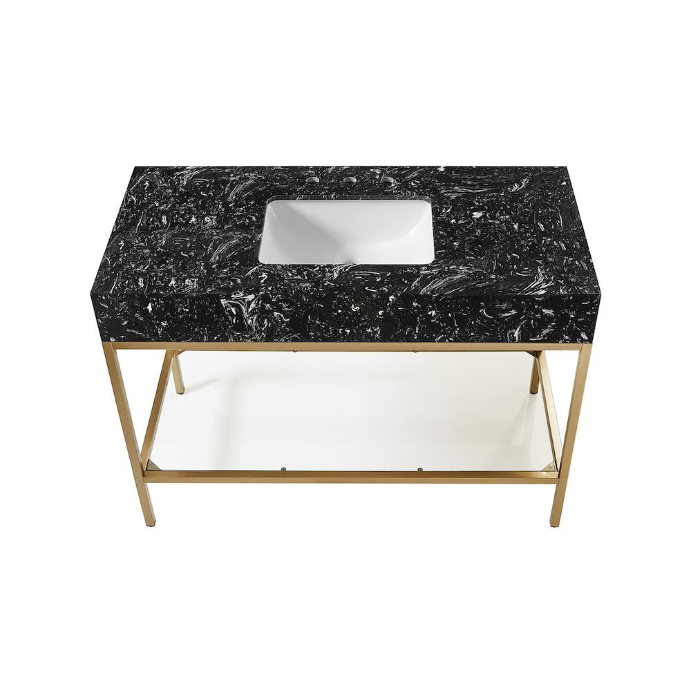 Marmo Black Engineered Marble Bathroom Vanity