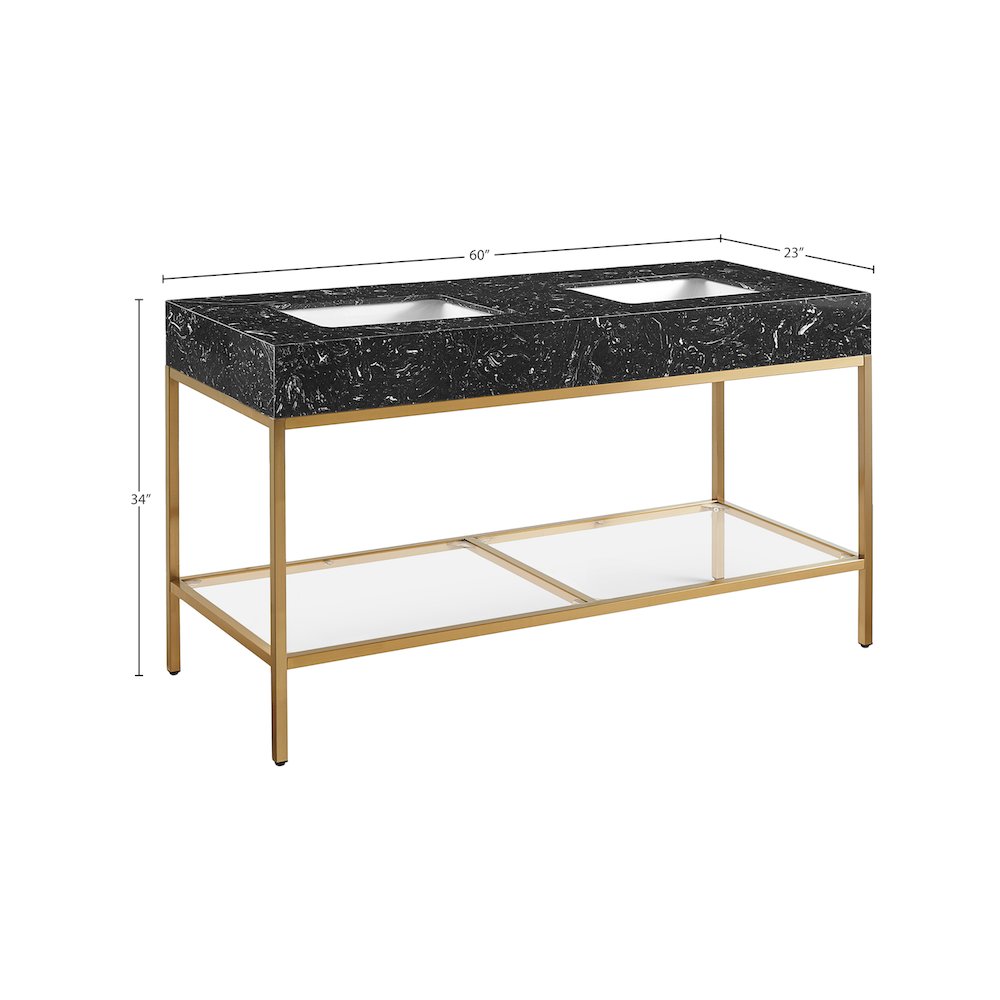 Marmo Black Engineered Marble Bathroom Vanity