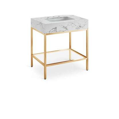 Marmo White Engineered Marble Bathroom Vanity