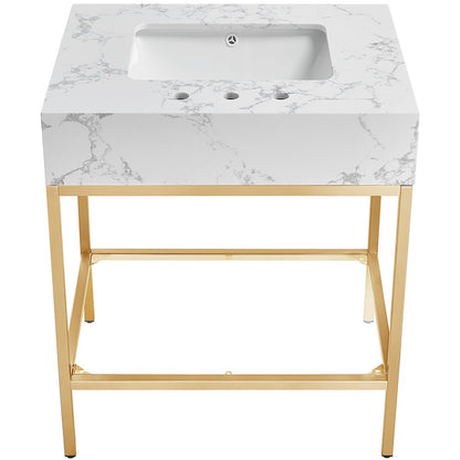 Marmo White Engineered Marble Bathroom Vanity