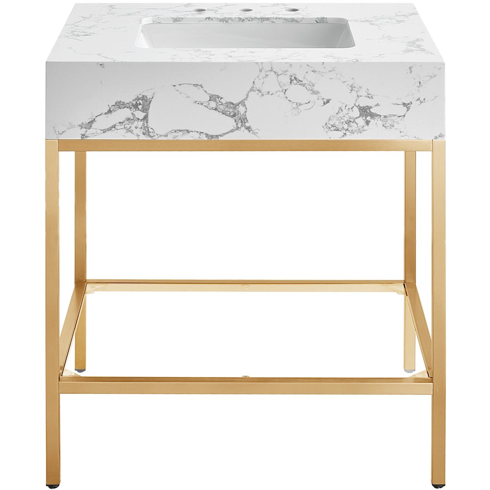 Marmo White Engineered Marble Bathroom Vanity