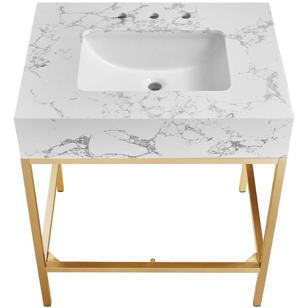 Marmo White Engineered Marble Bathroom Vanity