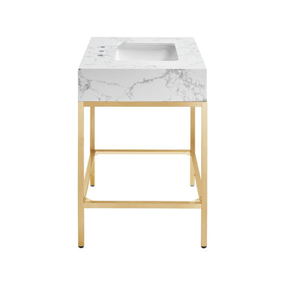 Marmo White Engineered Marble Bathroom Vanity