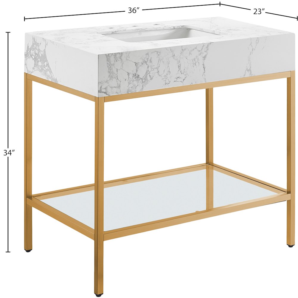 Marmo White Engineered Marble Bathroom Vanity