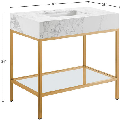Marmo White Engineered Marble Bathroom Vanity