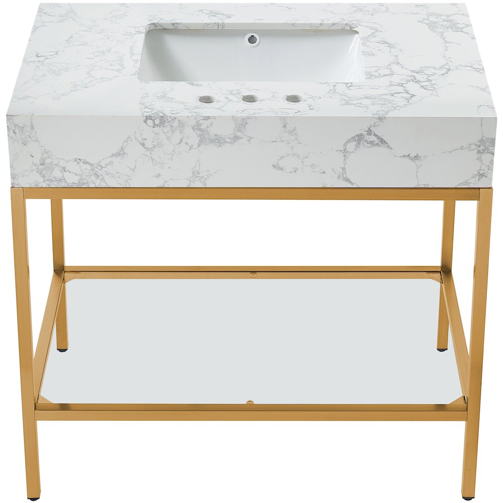 Marmo White Engineered Marble Bathroom Vanity