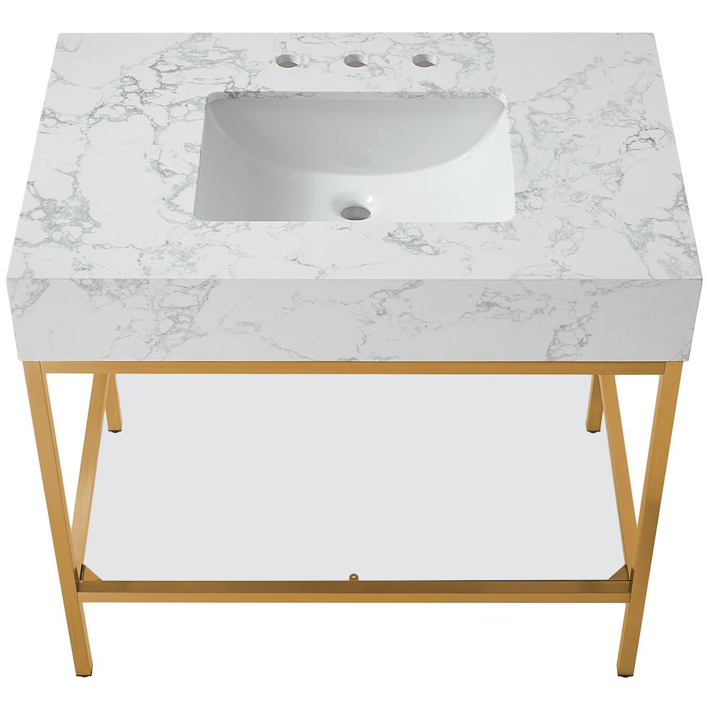 Marmo White Engineered Marble Bathroom Vanity
