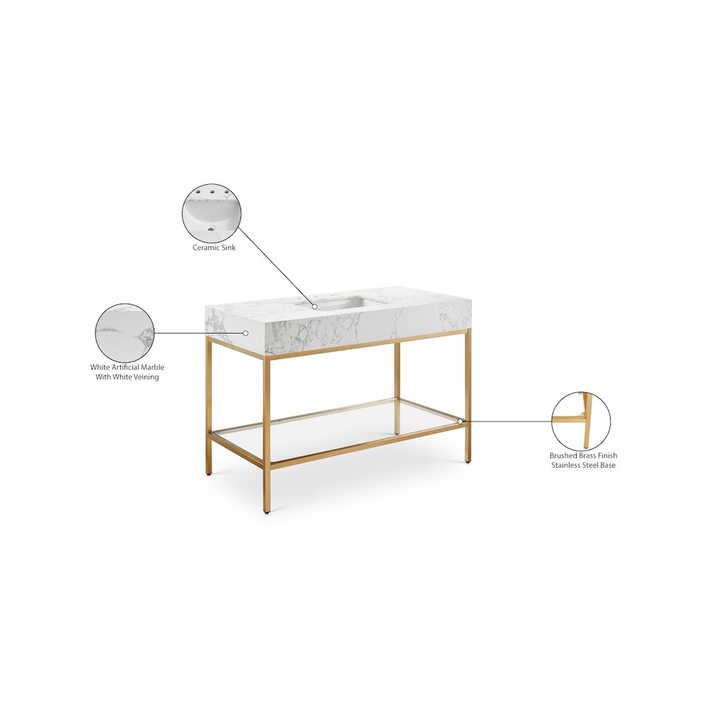 Marmo White Engineered Marble Bathroom Vanity