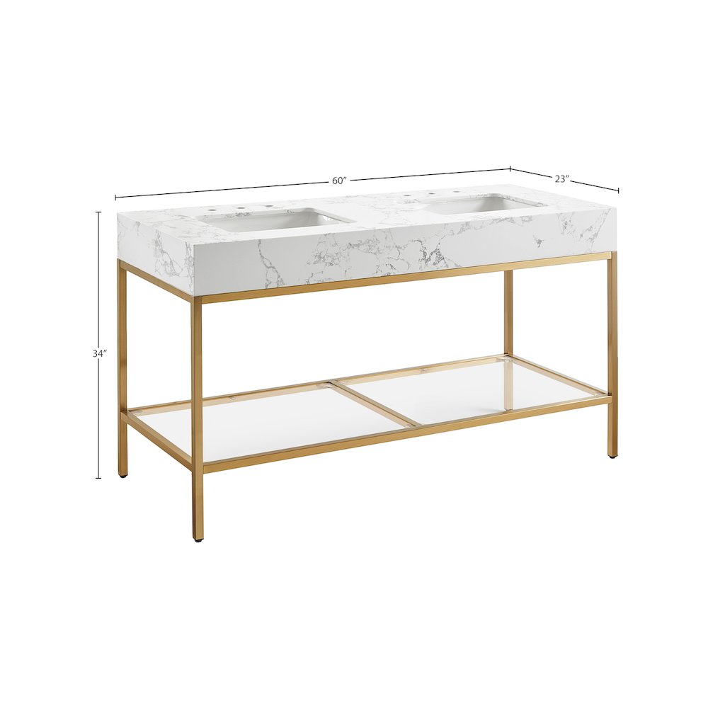 Marmo White Engineered Marble Bathroom Vanity