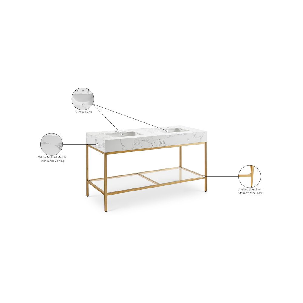 Marmo White Engineered Marble Bathroom Vanity