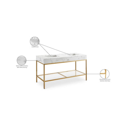 Marmo White Engineered Marble Bathroom Vanity