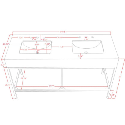 Marmo White Engineered Marble Bathroom Vanity
