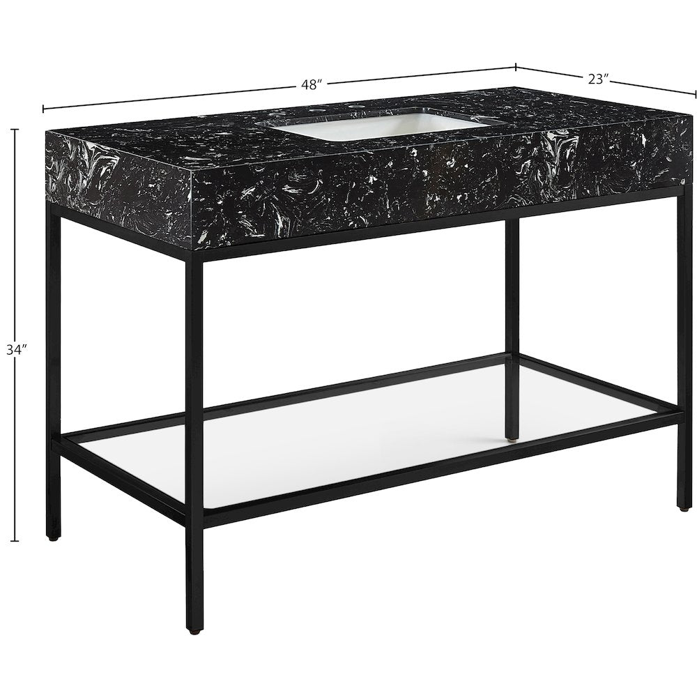 Marmo Black Engineered Marble Bathroom Vanity