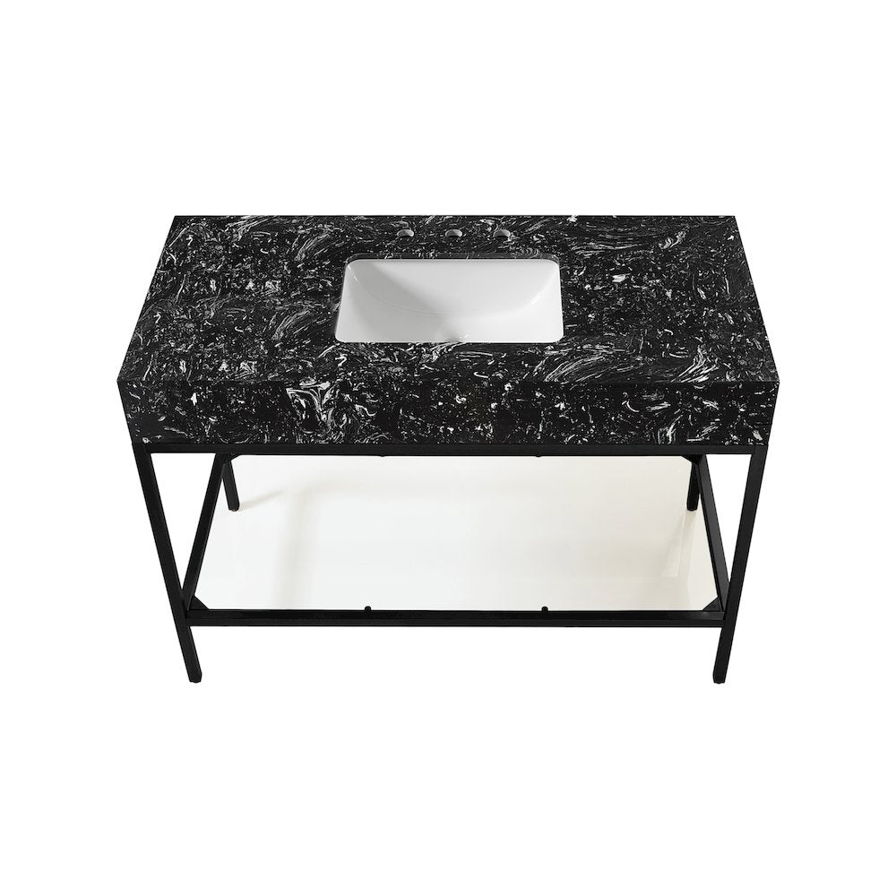 Marmo Black Engineered Marble Bathroom Vanity