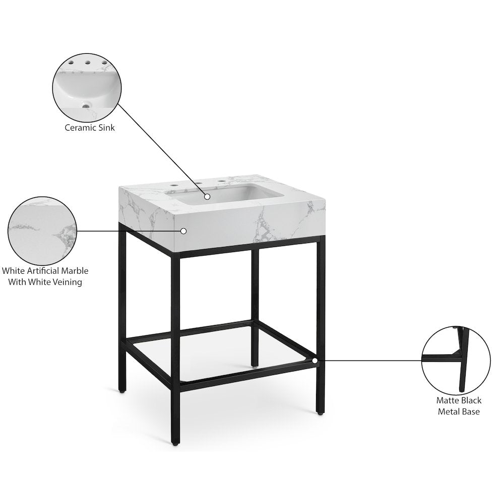 Marmo White Engineered Marble Bathroom Vanity