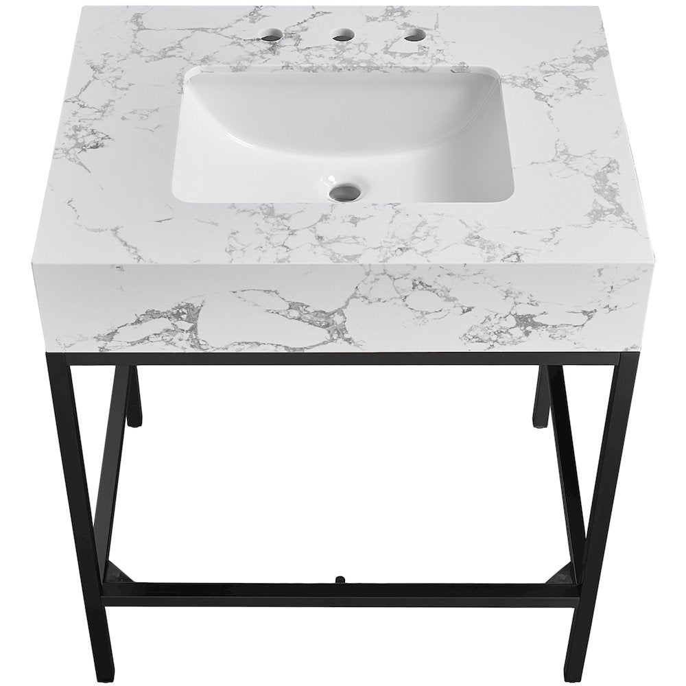 Marmo Black Engineered Marble Bathroom Vanity