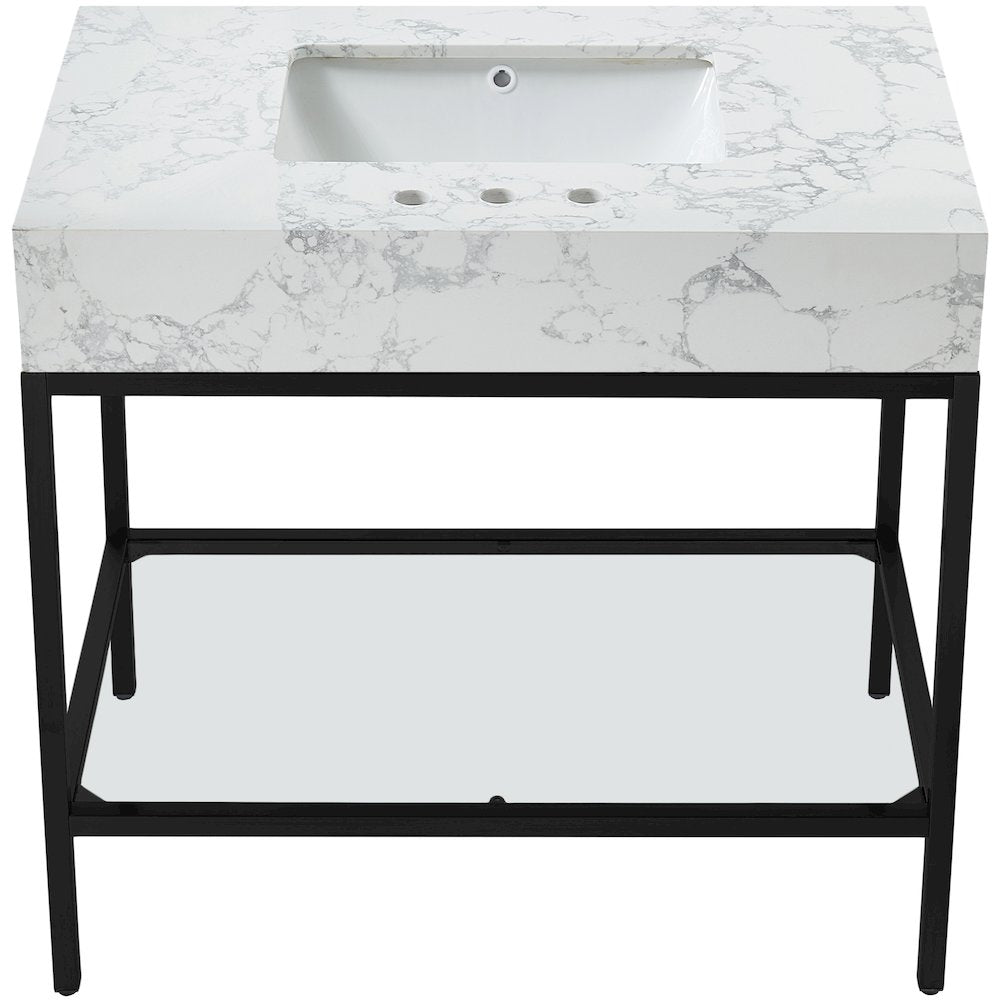 Marmo White Engineered Marble Bathroom Vanity