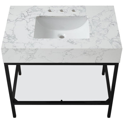 Marmo White Engineered Marble Bathroom Vanity