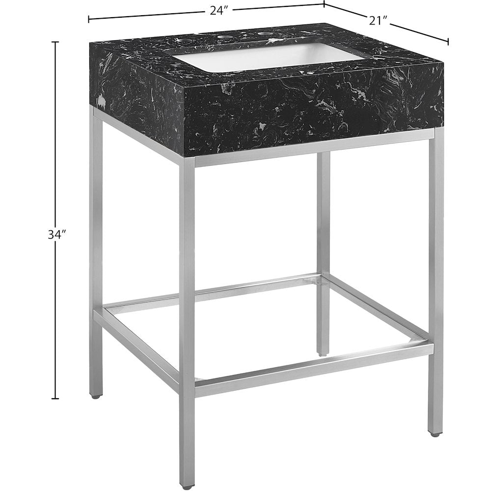 Marmo Black Engineered Marble Bathroom Vanity