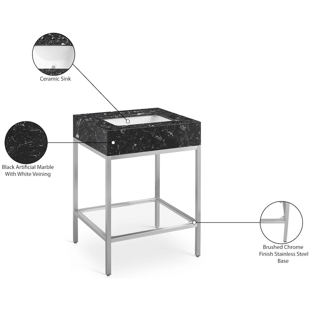 Marmo Black Engineered Marble Bathroom Vanity