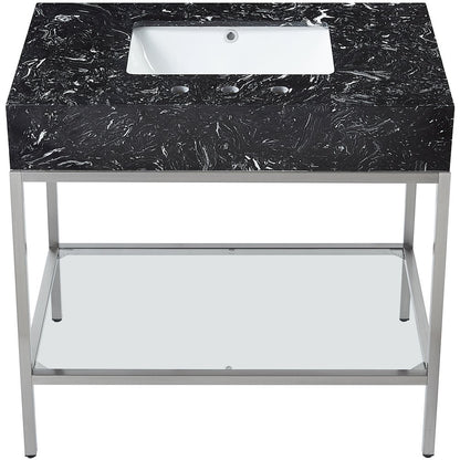 Marmo Black Engineered Marble Bathroom Vanity