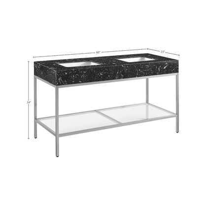 Marmo Black Engineered Marble Bathroom Vanity