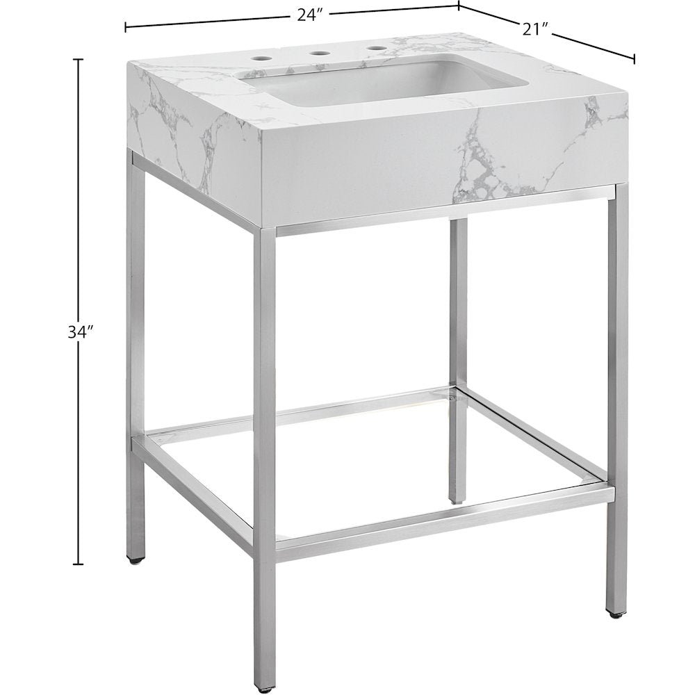 Marmo White Engineered Marble Bathroom Vanity