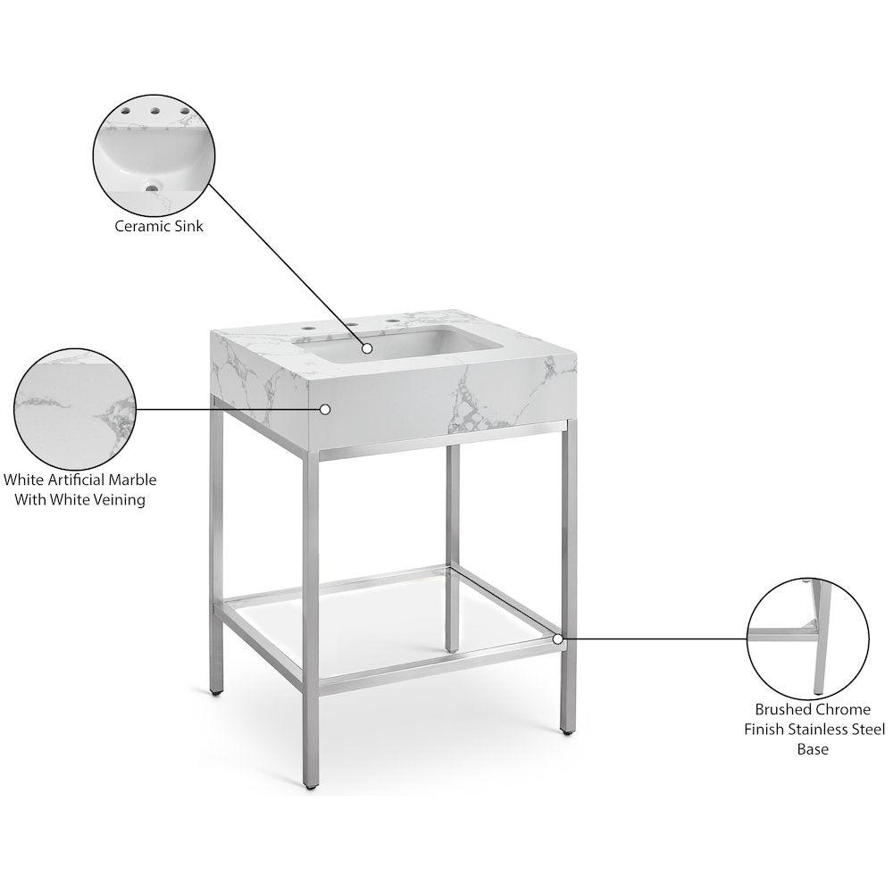 Marmo White Engineered Marble Bathroom Vanity