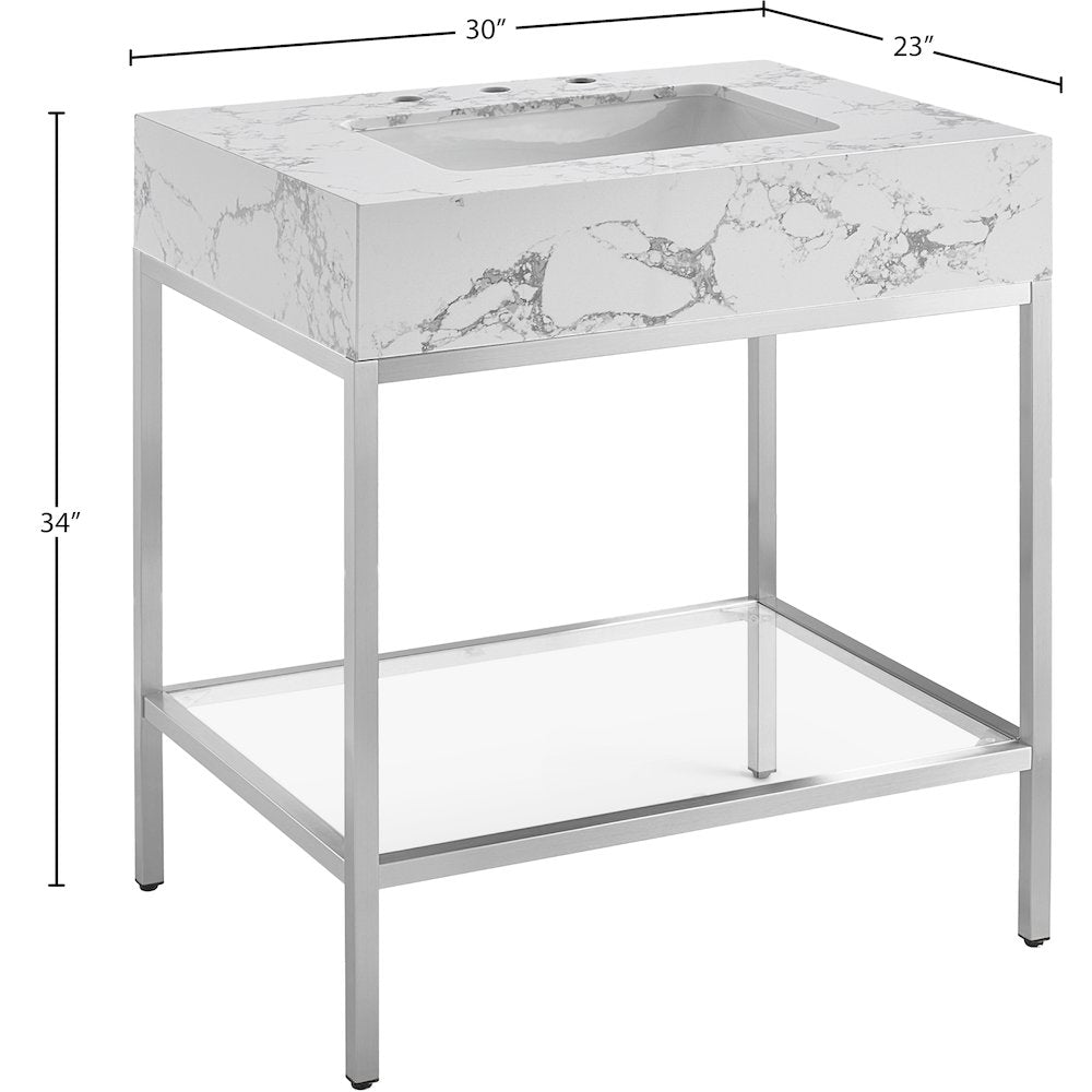 Marmo White Engineered Marble Bathroom Vanity