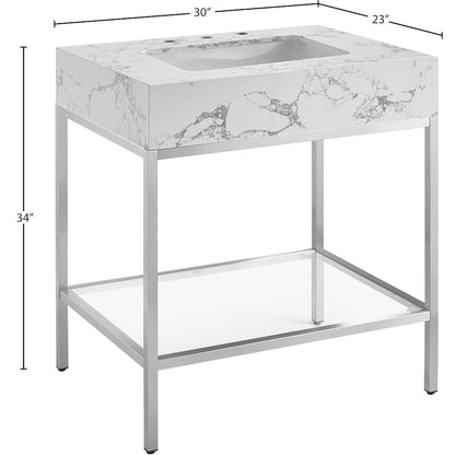 Marmo White Engineered Marble Bathroom Vanity