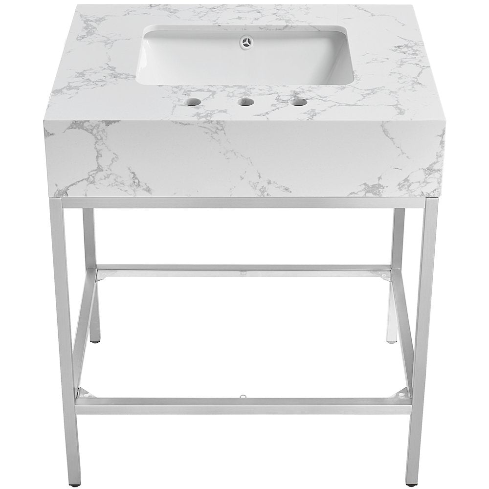 Marmo White Engineered Marble Bathroom Vanity