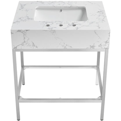 Marmo White Engineered Marble Bathroom Vanity