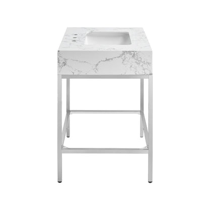 Marmo White Engineered Marble Bathroom Vanity
