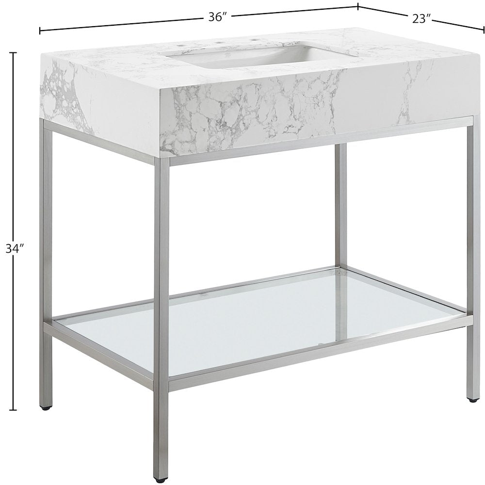 Marmo White Engineered Marble Bathroom Vanity