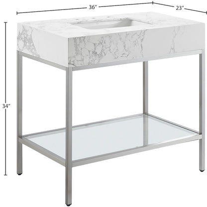 Marmo White Engineered Marble Bathroom Vanity