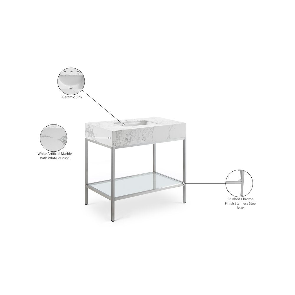 Marmo White Engineered Marble Bathroom Vanity