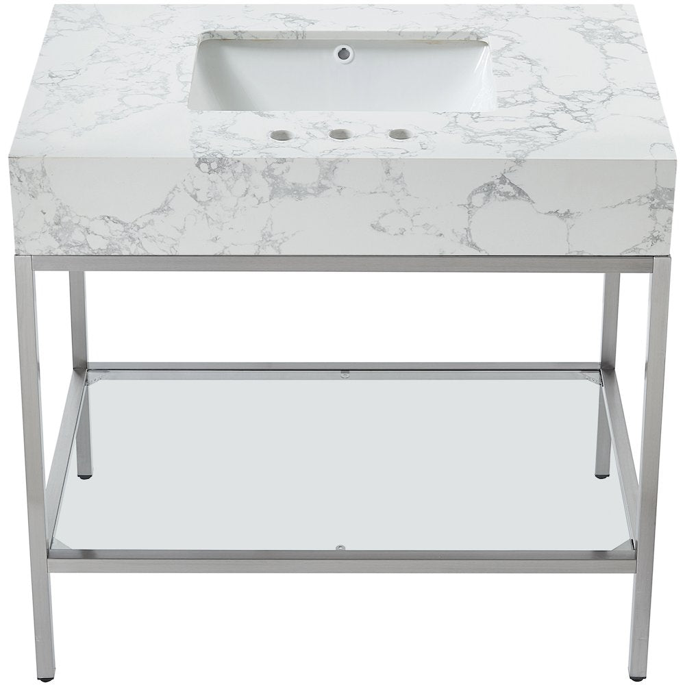 Marmo White Engineered Marble Bathroom Vanity