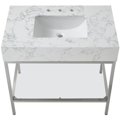 Marmo White Engineered Marble Bathroom Vanity