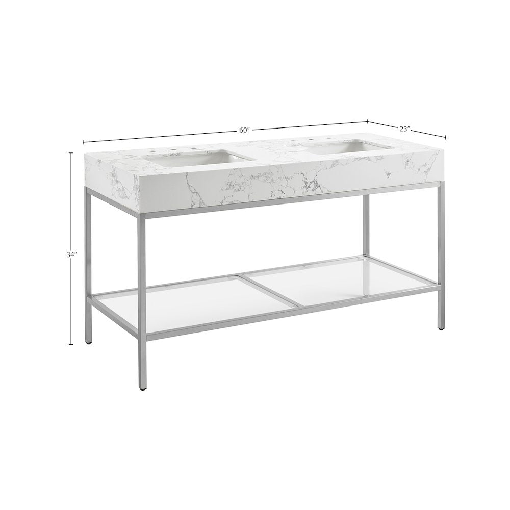 Marmo White Engineered Marble Bathroom Vanity