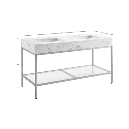 Marmo White Engineered Marble Bathroom Vanity