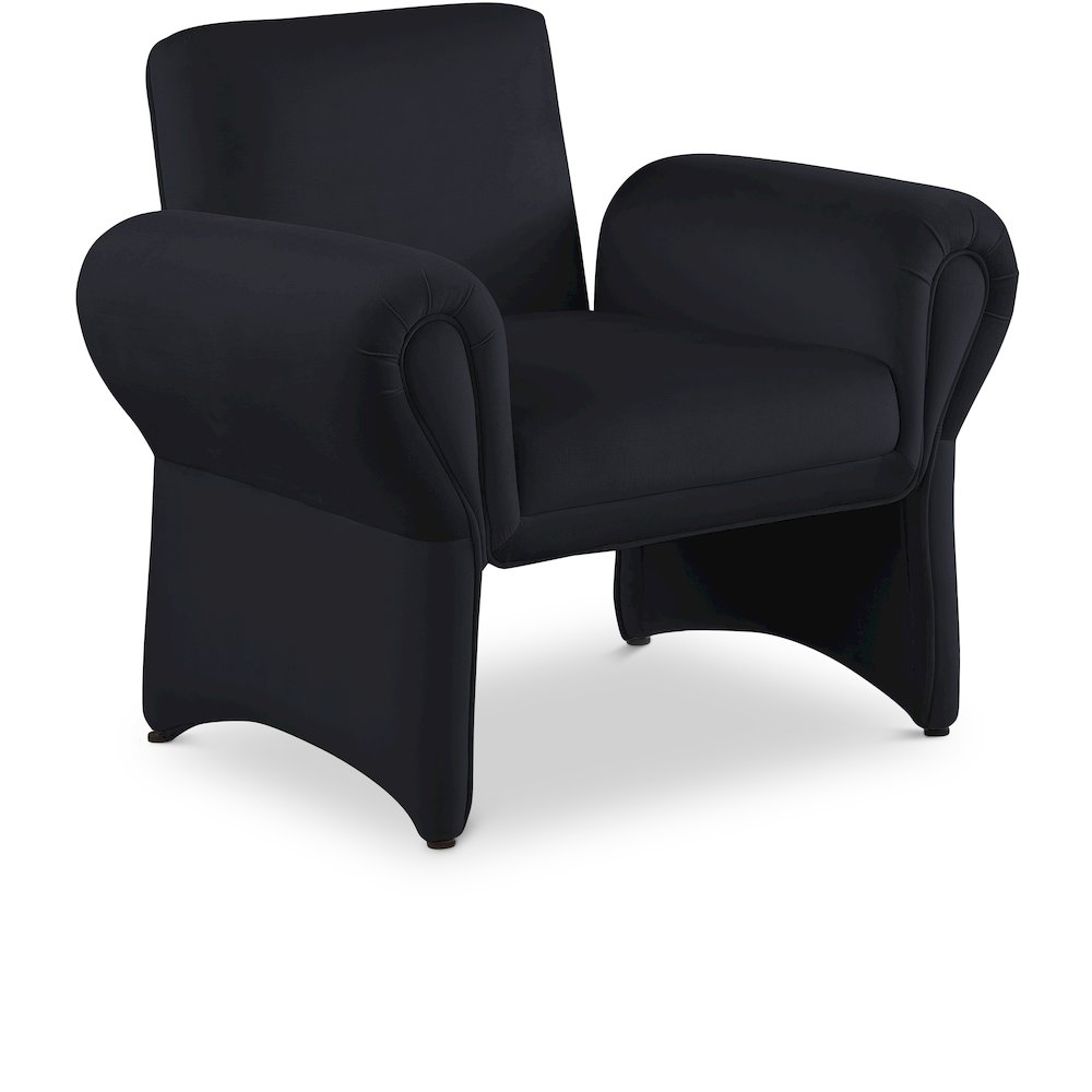 Fleurette Black Velvet Accent Chair
