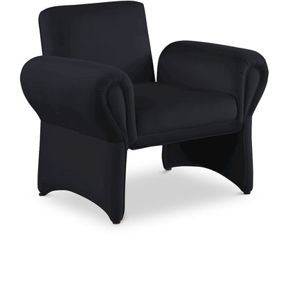 Fleurette Black Velvet Accent Chair