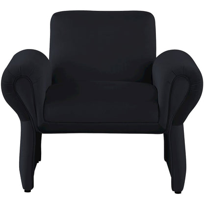 Fleurette Black Velvet Accent Chair