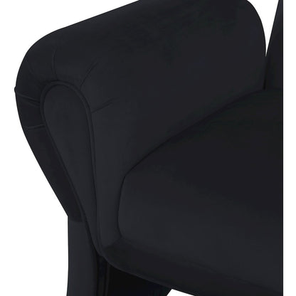Fleurette Black Velvet Accent Chair