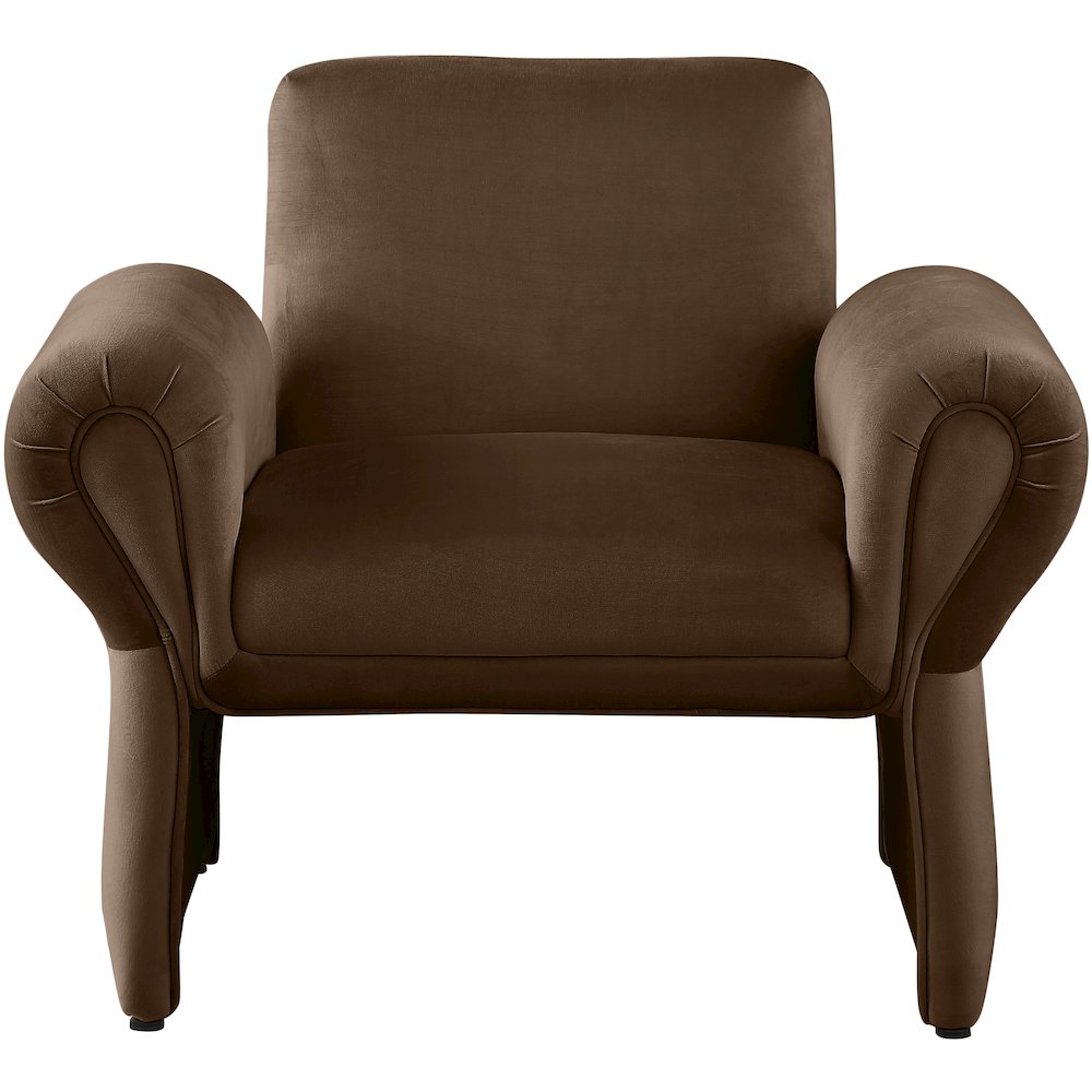 Fleurette Brown Velvet Accent Chair