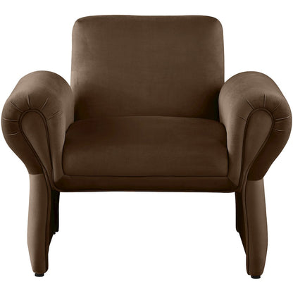 Fleurette Brown Velvet Accent Chair